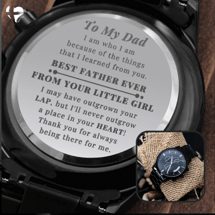 Engraved watches for dad from online daughter