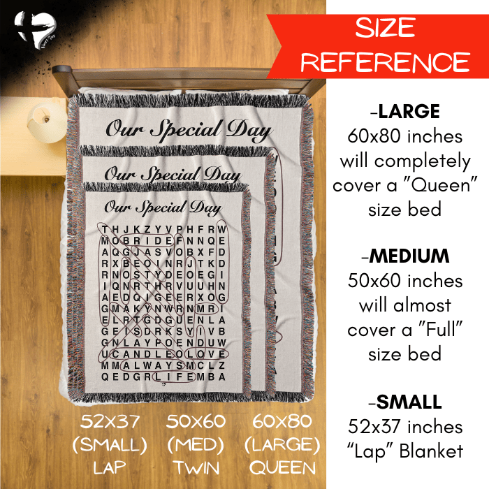 Wedding Word Search Woven Blanket - THG#334WB blanket 