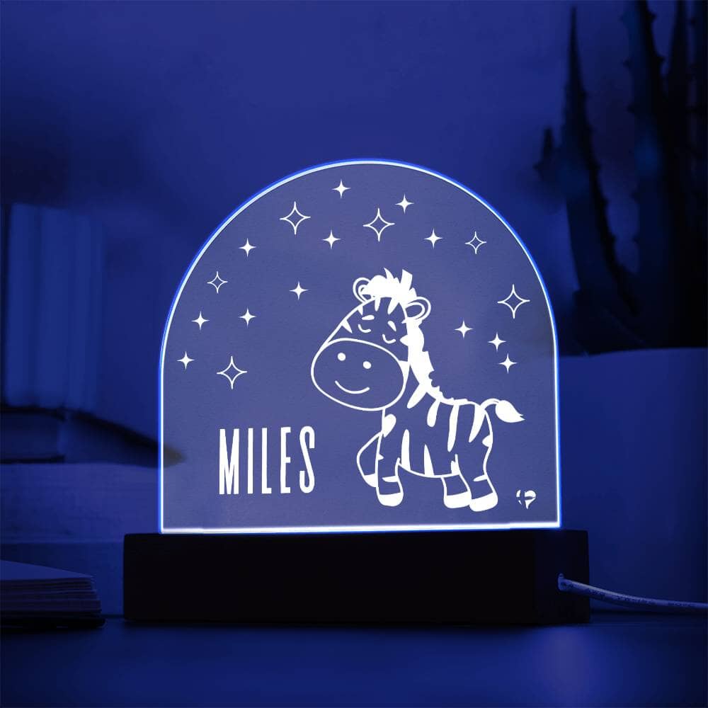 zebra name night light Acrylic Dome Plaque Jewelry 