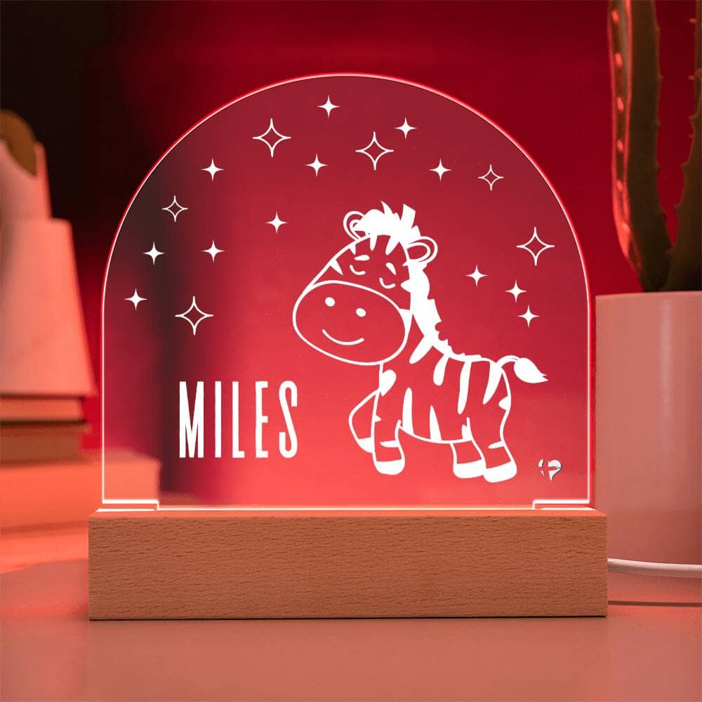 zebra name night light Acrylic Dome Plaque Jewelry 