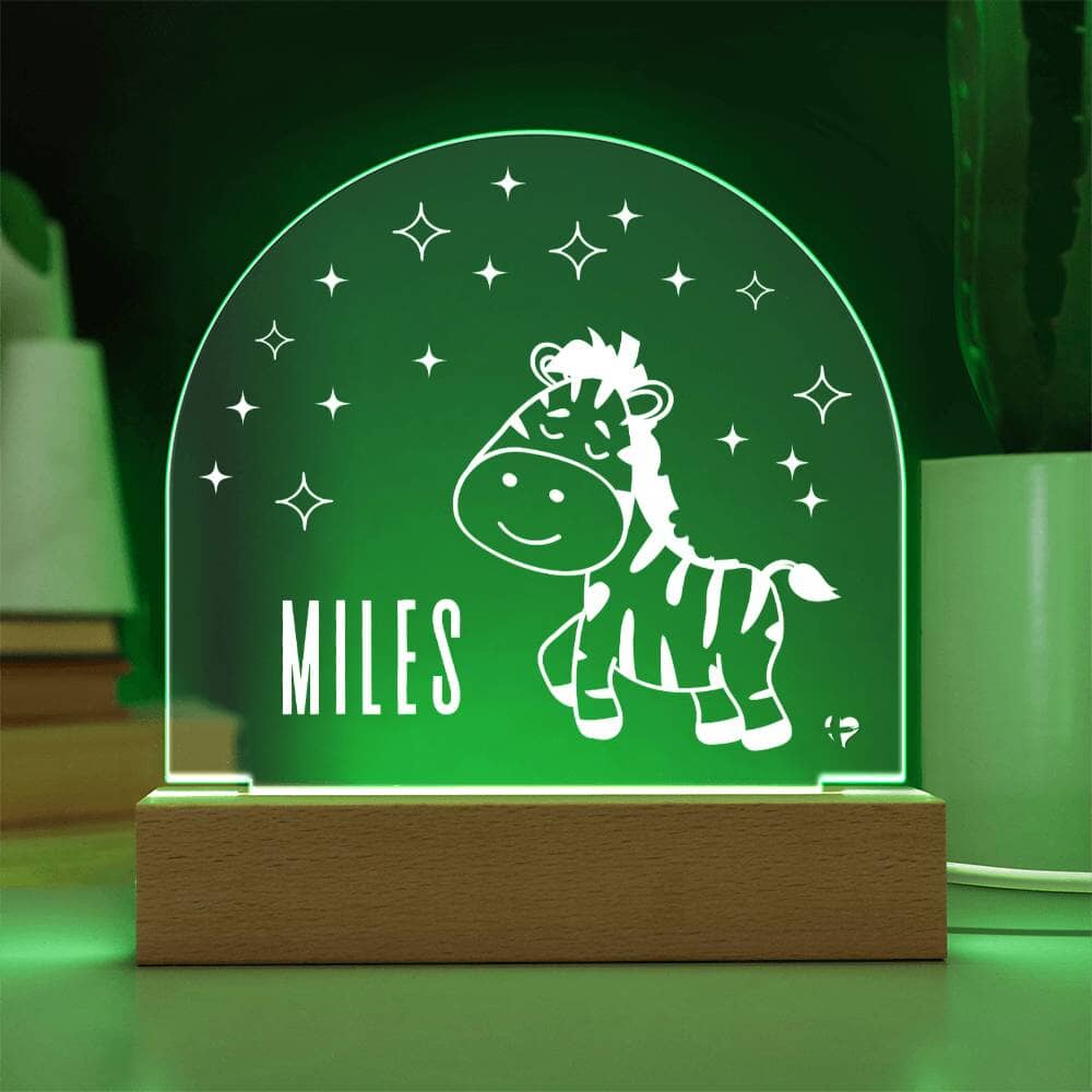 zebra name night light Acrylic Dome Plaque Jewelry 