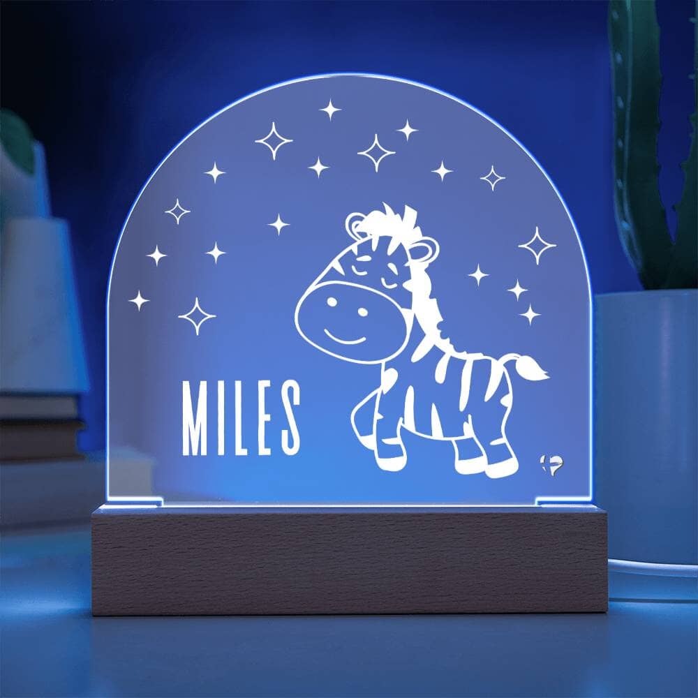 zebra name night light Acrylic Dome Plaque Jewelry 