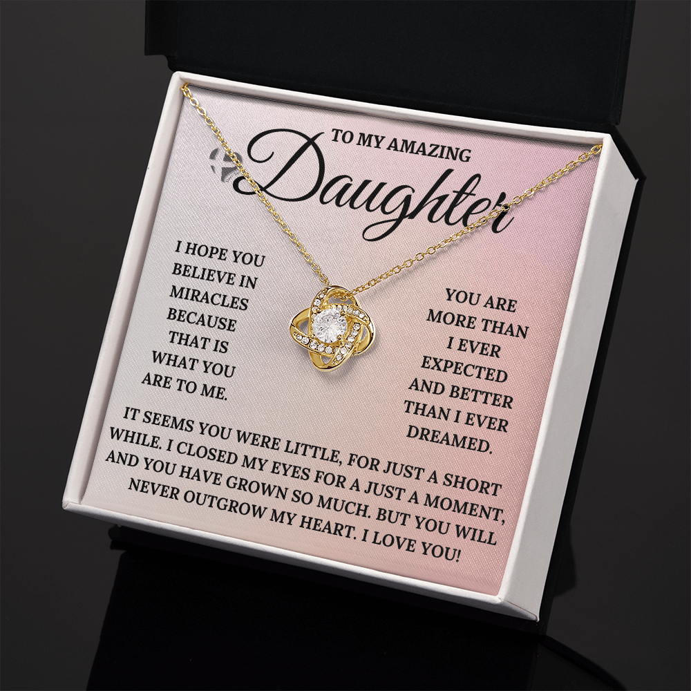 Daughter - My Miracle - Love Knot S&G HGF#126LK Jewelry 