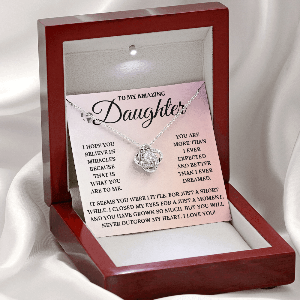 Daughter - My Miracle - Love Knot S&G HGF#126LK Jewelry 