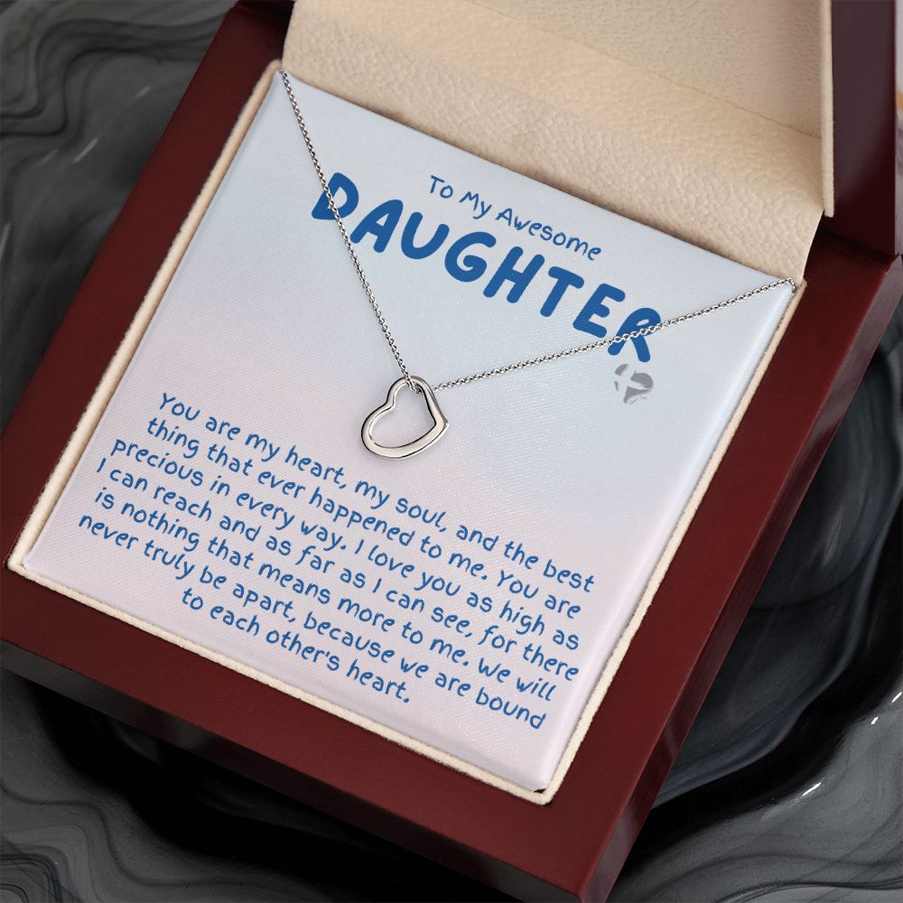 Daughter - Precious In Every Way - Delicate Heart Necklace HGF#183DH Jewelry 