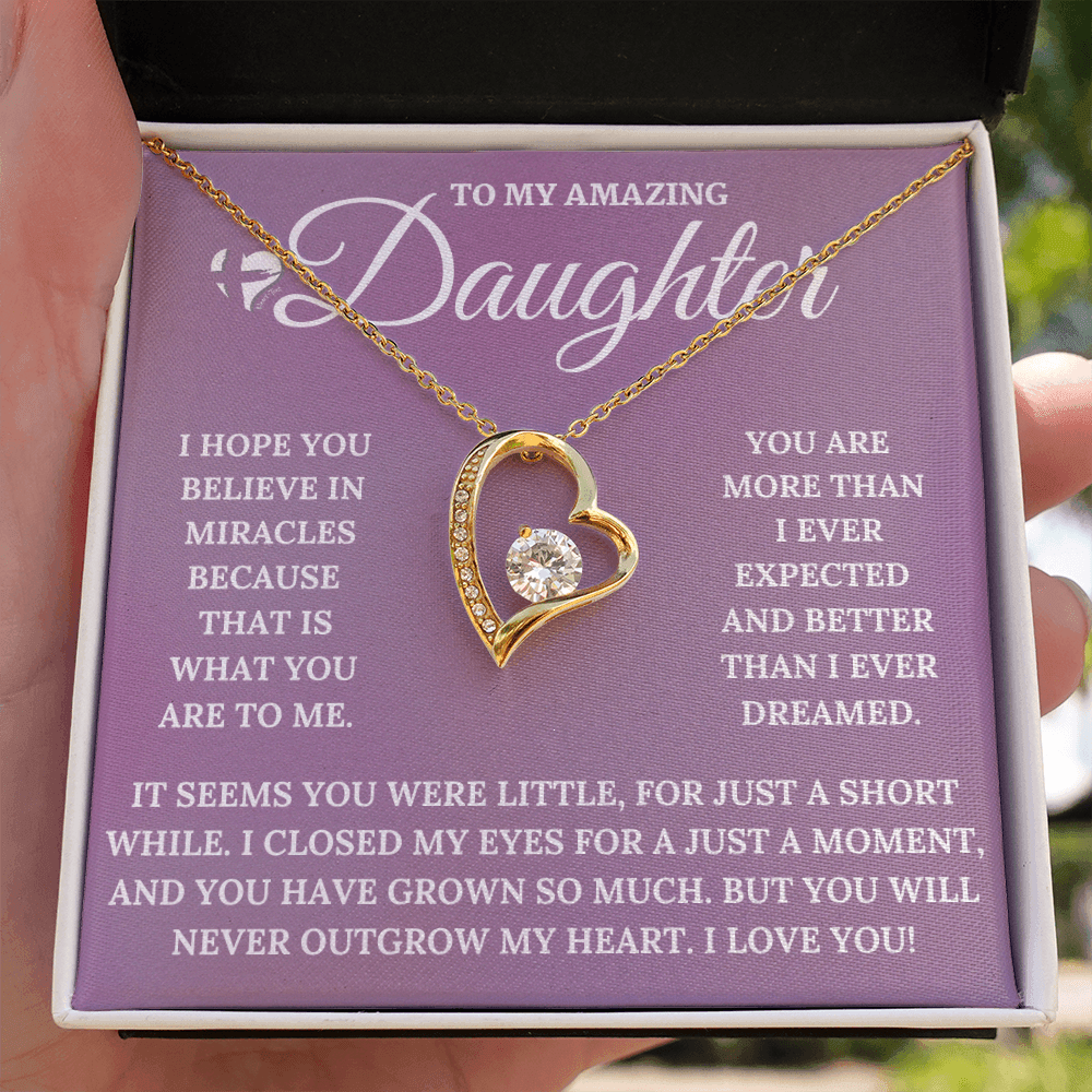 Daughter - My Miracle - Forever Love Heart Necklace HGF#126FL Jewelry 