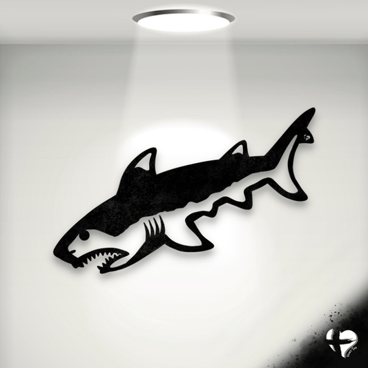 Shark Metal Art Wall Art Black 12 Inch 